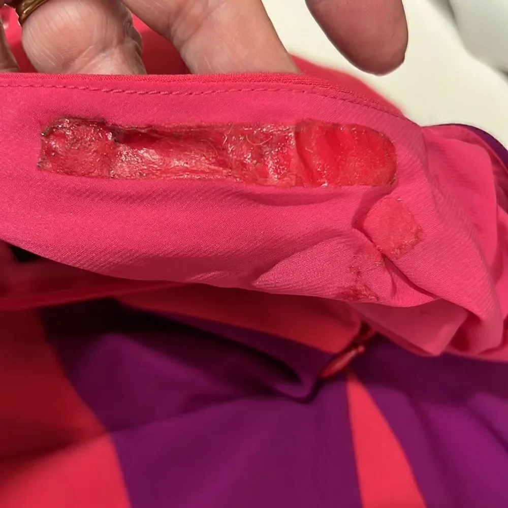 Nicole Miller Pink and Purple Asymmetrical dress size 4 - Picture 13 of 16